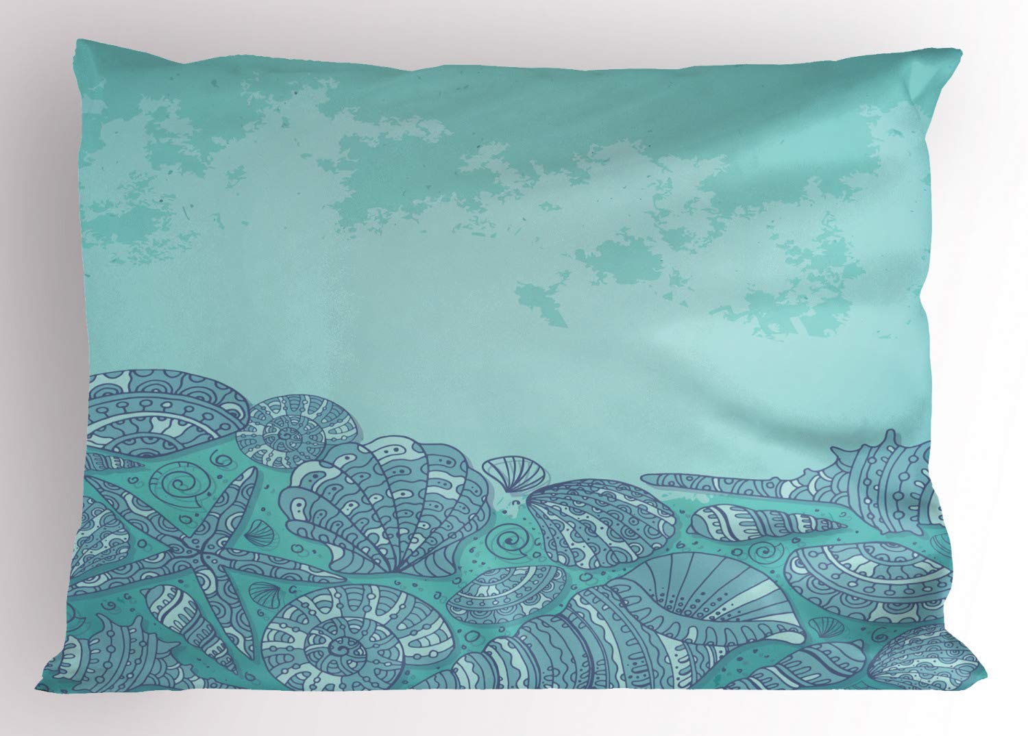 ABAKUHAUS Oceano Federe Cuscini Set di 2, Mahe Island in Seychelles, Stampa Digitale Fronte-Retro con Accento Moderno, 40 cm x 40 cm, Verde Blu Aqua