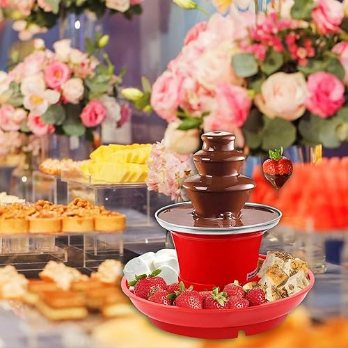 Miniatura 2 de Fuente eléctrica de fondue de chocolate con bandeja de servicio extraíble para el hogar