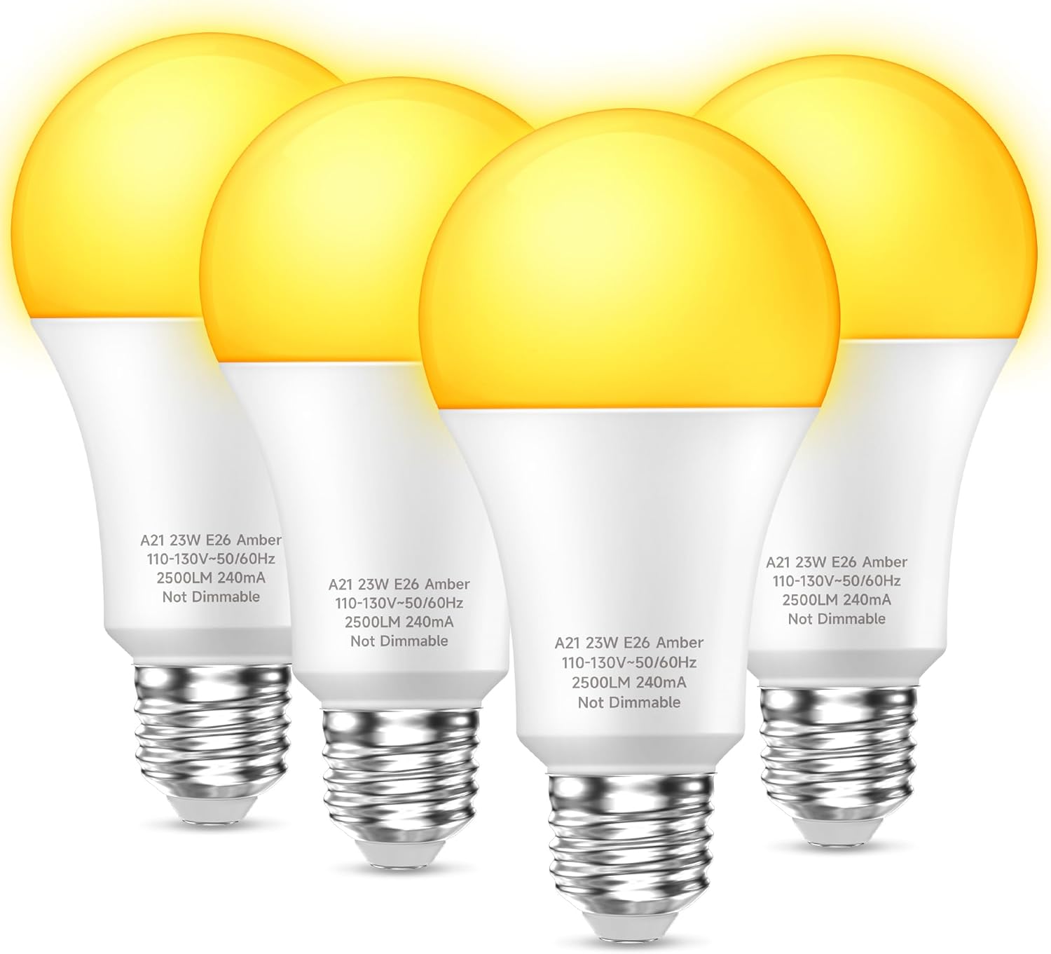 Yellow Bug Light Bulbs Outdoor, 150200W Equivalent A21 LED Light Bulbs
