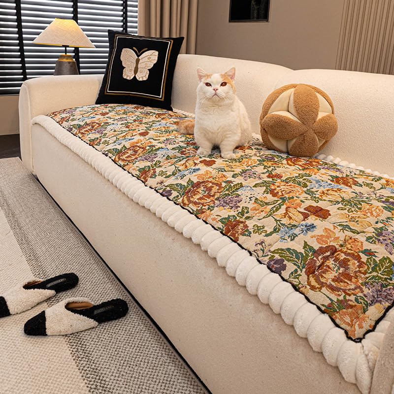 Housse de canapé pour animaux vintage jacquard protecteur antidérapant