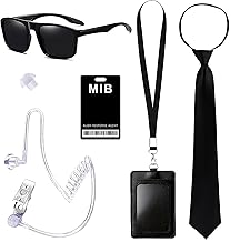 6PCS MIB Agent Costume Accessories, Secret Service Costume Set Spy Costume Accessories for Men Women Kids for Cosplay