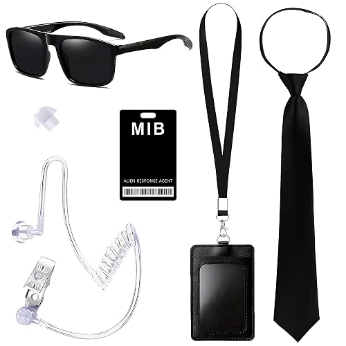 Horolam MIB Agent Costume Accessories, Secret Service Costume Spy Costume Set for Men Women Kids for Halloween Cosplay - Agent
