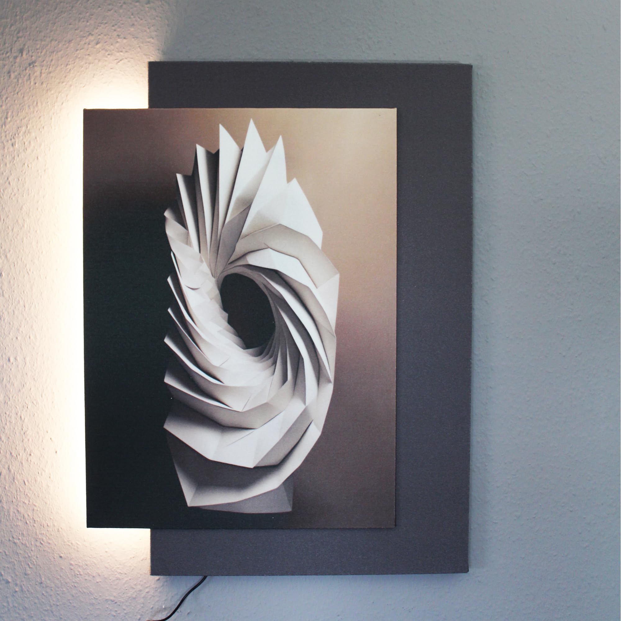 Arnusa LED Wandbild mit indirekter Beleuchtung, moderne Wanddekoration mit Licht, USB, Fernbedienung, 60×80 cm WD006 Wandskulptur