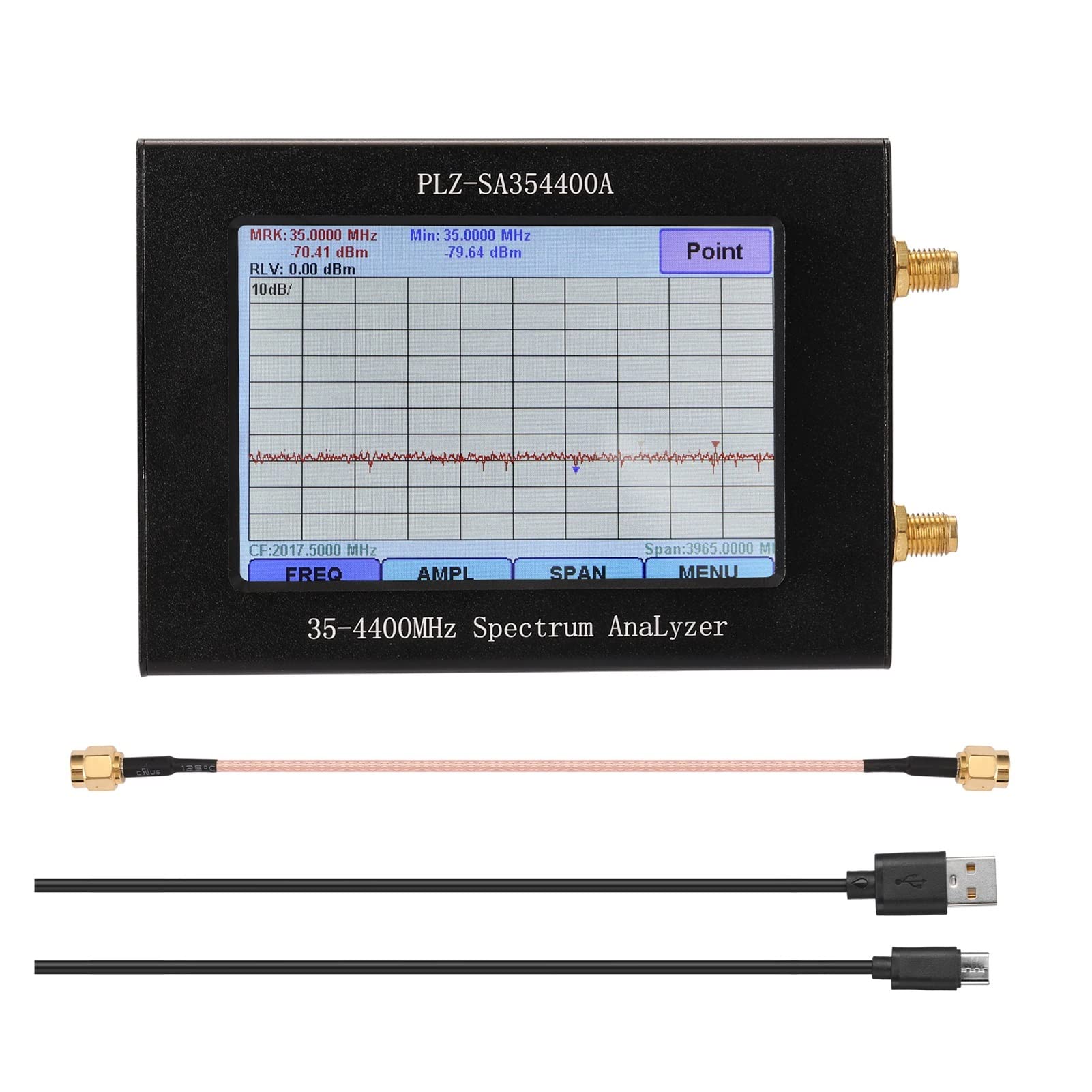 AMAZWI Antennenanalysator Spektrum-Netzwerkanalysator Signal/Tracking-Quelle 35-4400 MHz Amplitude Bandbreite Frequenz LCD-Farbdisplay Vollständiger Touchscreen Spektrumanalysatoren