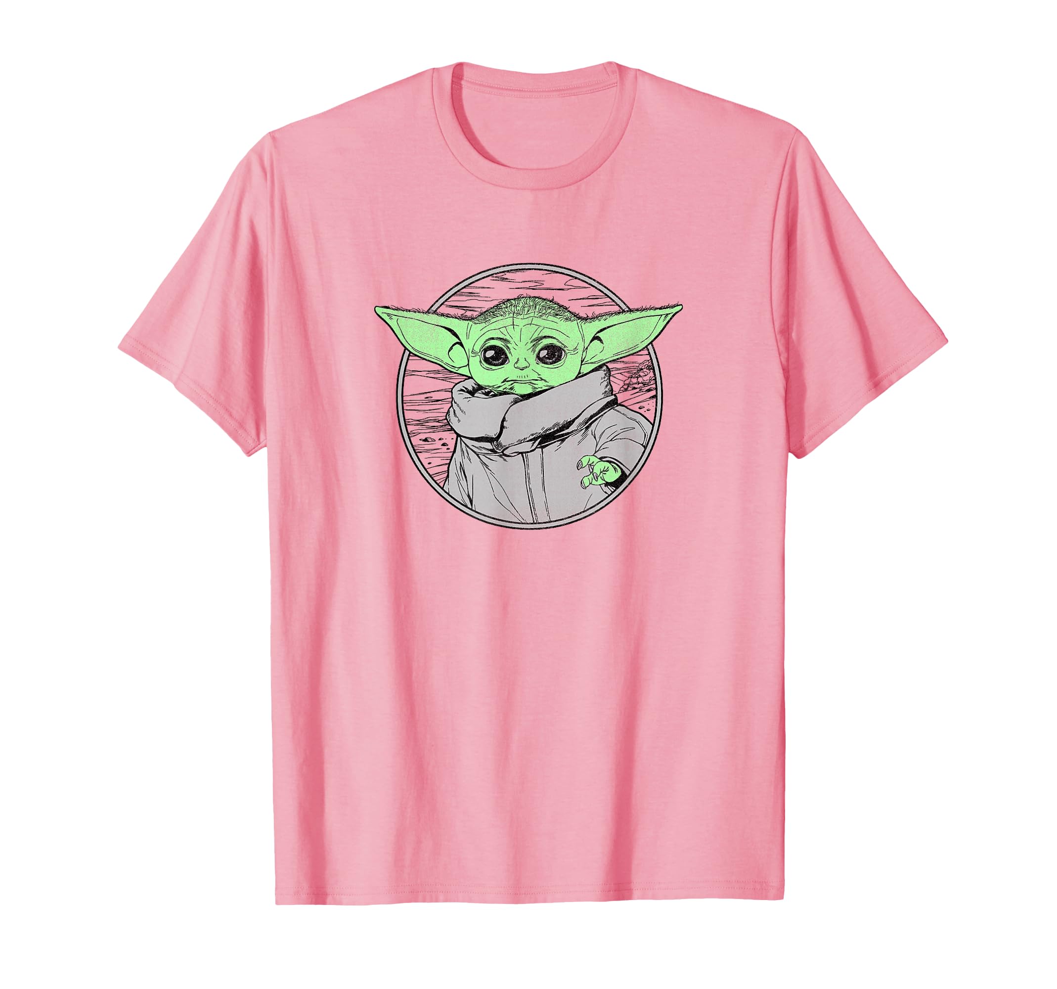 Star Wars: The Mandalorian Grogu The Force Circle Fill T-Shirt, Black