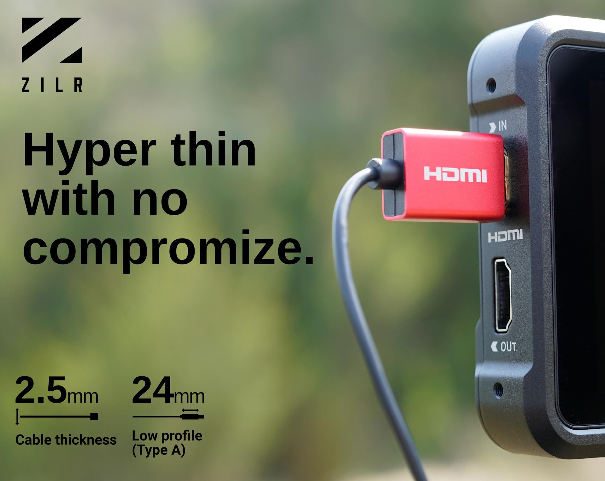 Cavo HDMI 8K 60Hz (50cm) - Hyper Thin Ultra High Speed HDMI 2.1 (Full to Micro) con Secure Connector, Micro HDMI, 48 Gbps, HDR10+, eARC, Dolby Vision, Ultra Sottile e flessibile