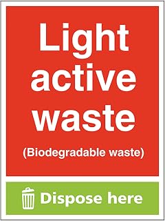 V Safety Light Active Waste (Biodegradable Waste) Dispose Here - Portrait 300 x 400mm - 1mm Rigid Plastic Safety Sign
