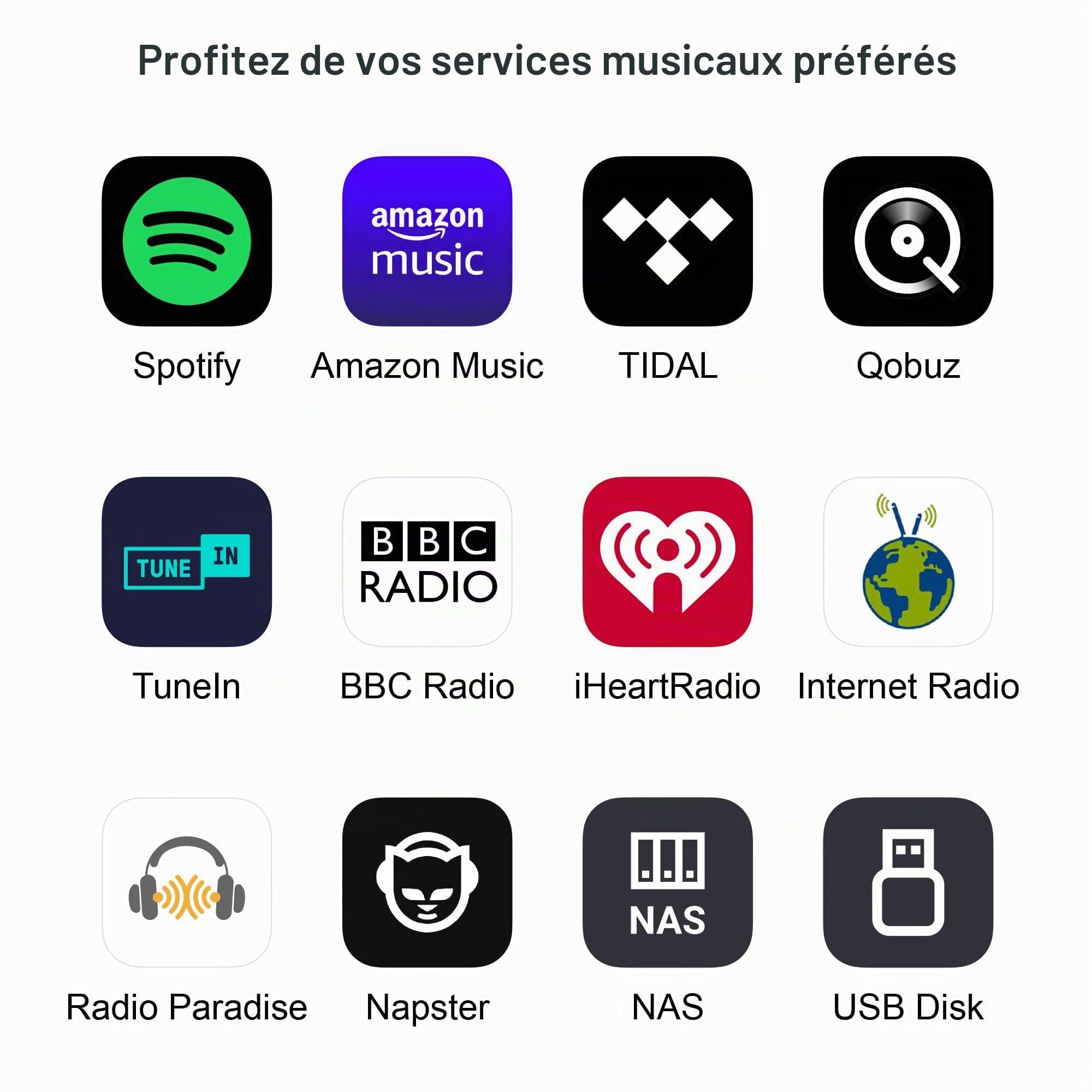 Arylic A100 Amplificateur Hi-Fi numérique sans fil avec radio FM, 100 W × 2 récepteurs audio WiFi et Bluetooth, prend en charge AirPlay, Spotify Connect, Multiroom, idéal pour KTV, home cinéma et