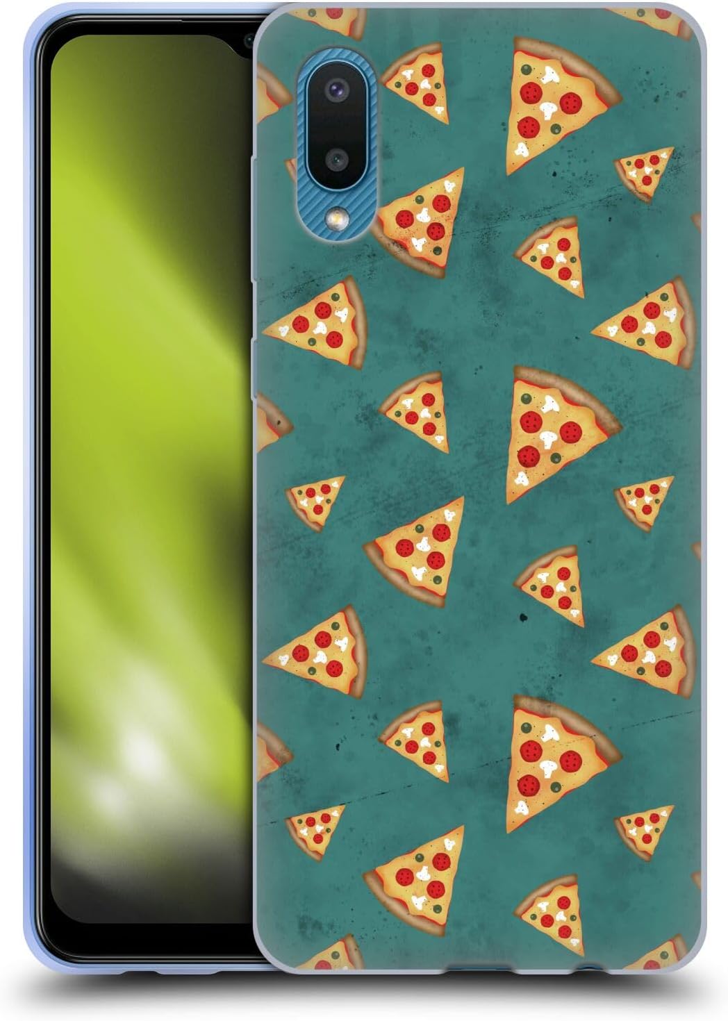 Head Case Designs Officially Licensed PLdesign Cool Fun Pizza Slices Teal Food Patterns Gel Case [Military Grade Protection] Compatible With Samsung Galaxy A02/M02 (2021)