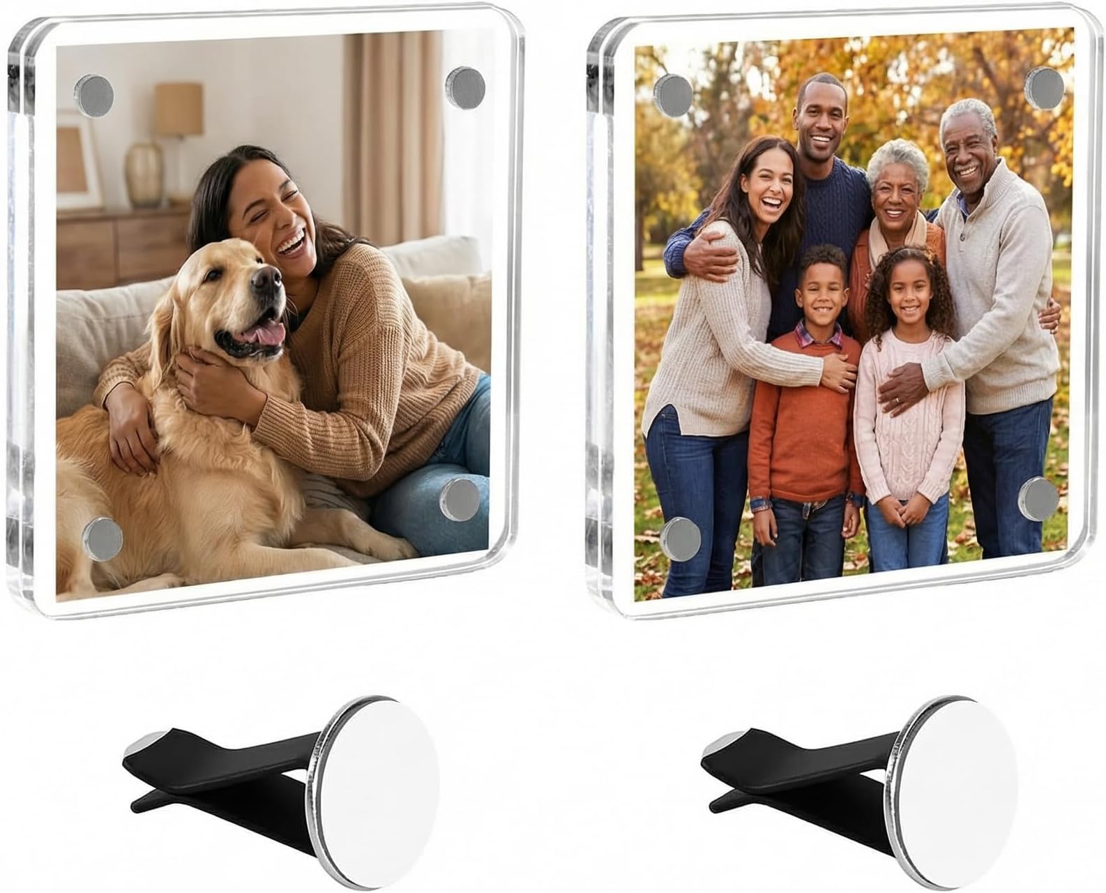 2 Pcs Car Photo Holders for Dashboard Vent, Photo Frame for Car Dashboard