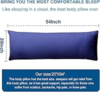 Vista 6 de DOWNCOOL Relleno de almohada de cuerpo grande - Almohada transpirable de cuerpo completo para dormir de lado - Almohada de cama larga y suave