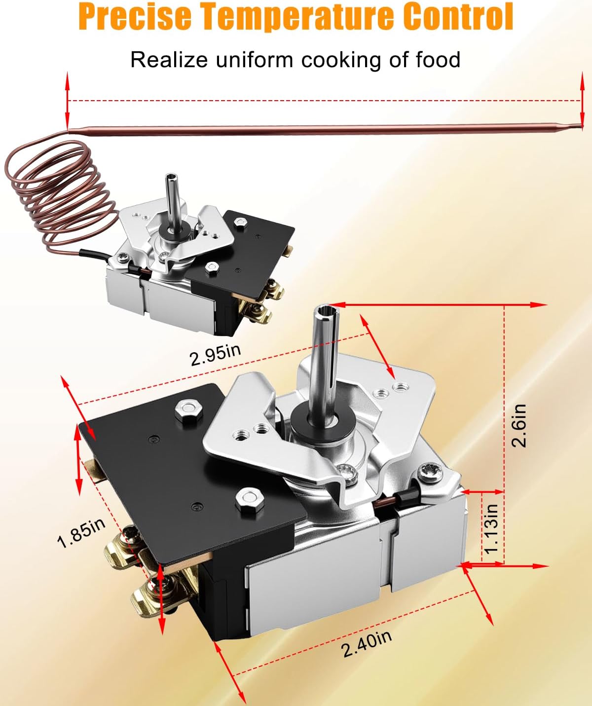 Upgraded SA-465-36 SA-100-450 Electric Griddle Thermostat Control Fits for Star Max Griddle 2T-Z5958 MFG 2T-Z5958 MFG Z5958 AllPoints 46-1368 Thermostat, Temp 100-450F