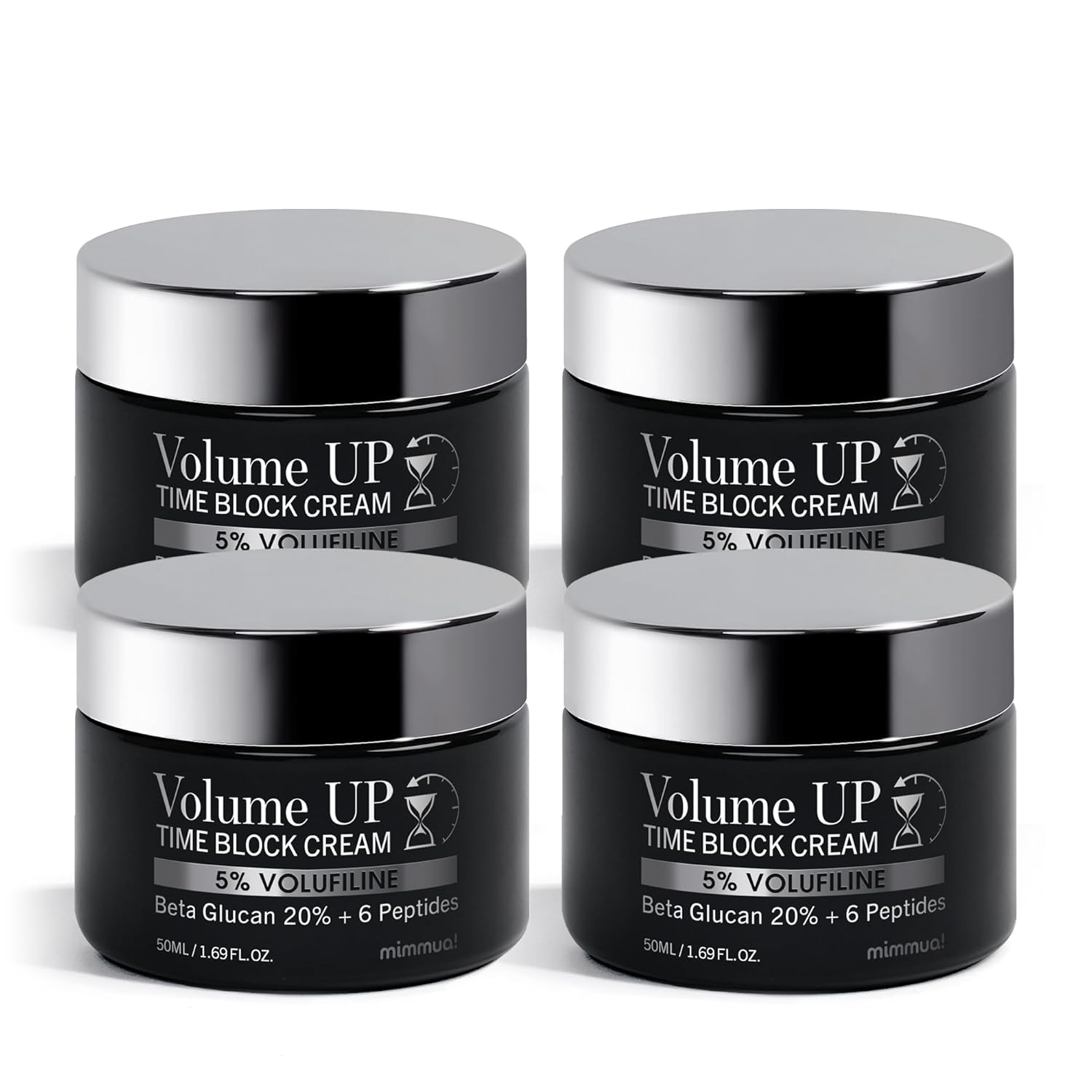 Volume Up Time Block Cream | Anti-Aging Wrinkle Filler | 5% Volufiline, 20% Beta Glucan, 6 Peptides | Plumps Wrinkles, Fine lines by Stimulating Fat Cells | Under eye, Frown Line, Neck Wrinkle | 4ea