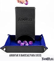 Vista 4 de FanRoll - Torre de dados plegable: negro, juego de rol, accesorios para Dungeons and Dragons