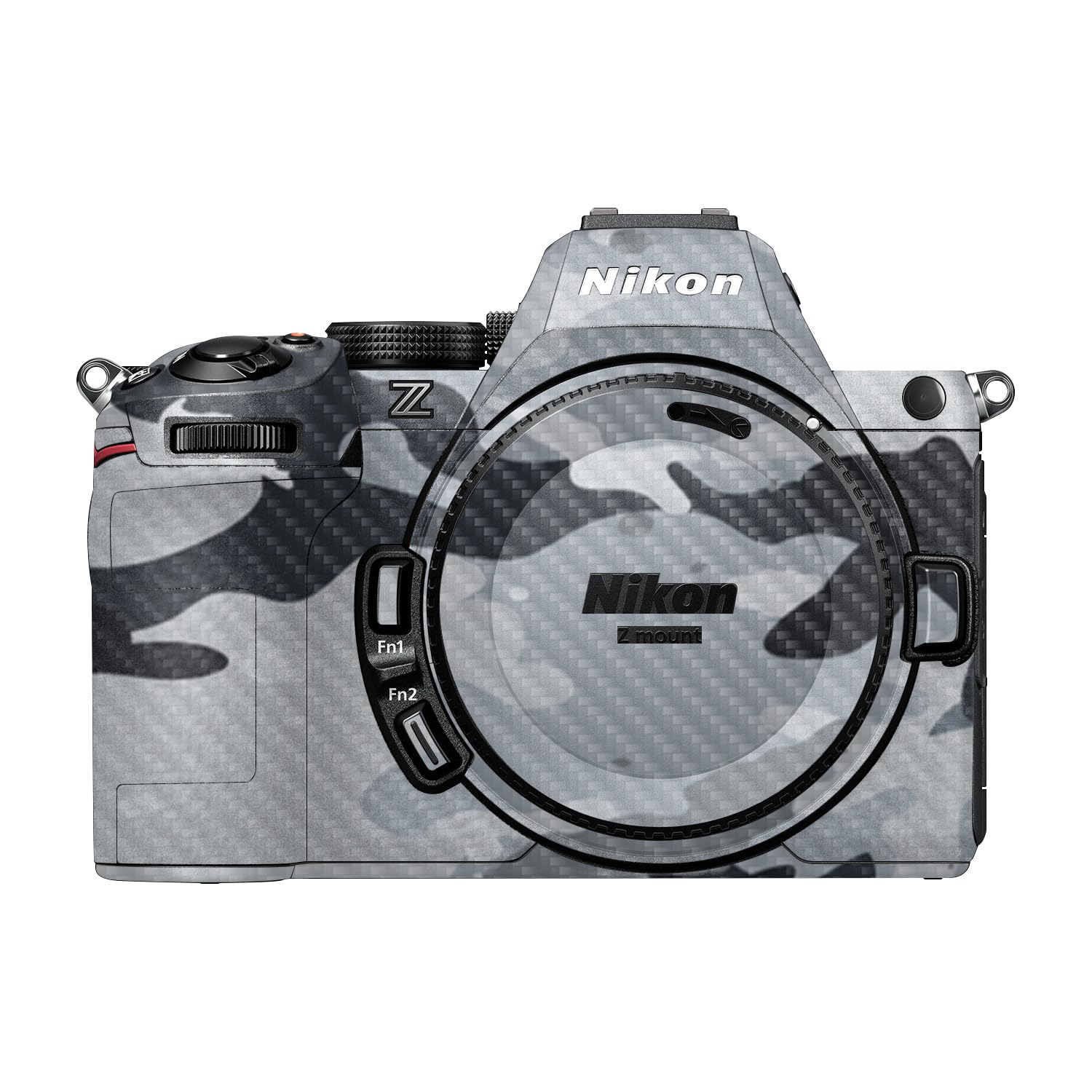 Carbon Fiber Camera Skin Compatible with Nikon Z5 II (2025) - Gray Camouflage - Premium 3M Vinyl Protective Wrap Decal Cover - Easy to Apply | Crafted in the USA by MightySkins