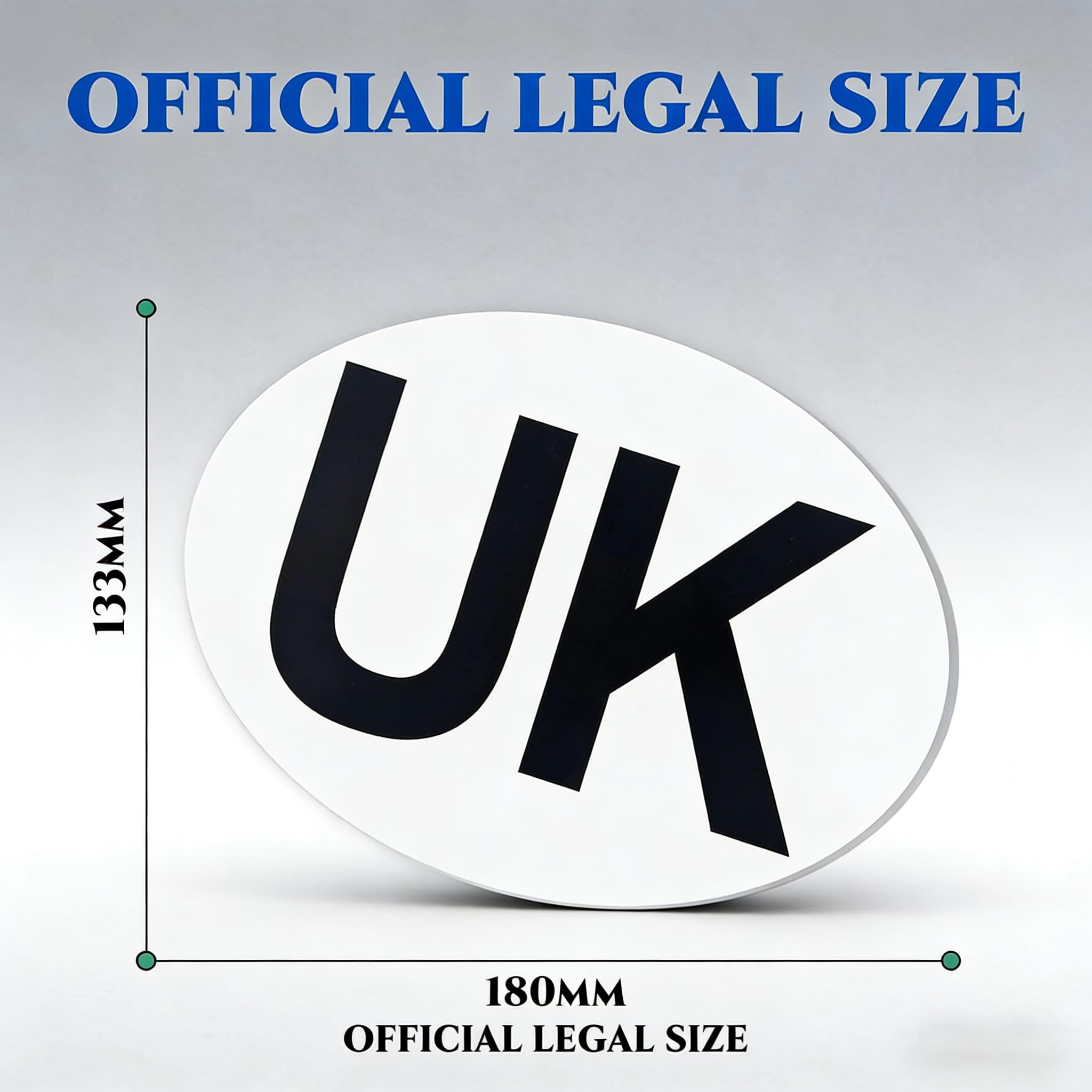 2 Pack UK Car Stickers for Europe, Oval Self Adhesive Vinyl UK Stickers for Car Van Truck, Weatherproof UK Car Stickers for Europe Driving, Easy Apply and Remove — view 2