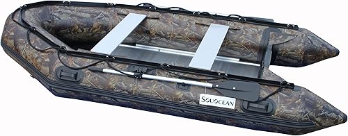 Balsa inflable de 9.8 pies para pesca en bote pontón bote Kayak con piso de aluminio