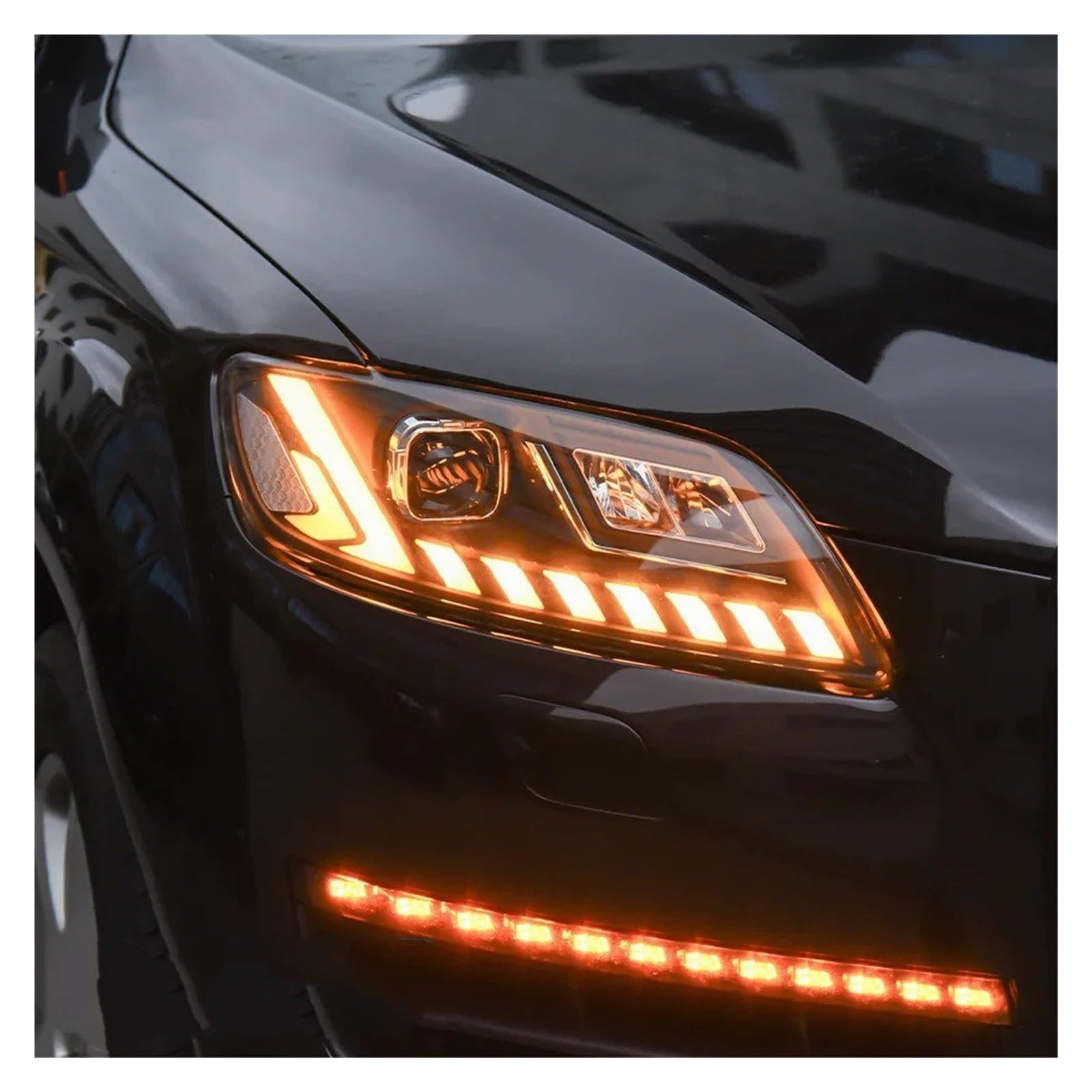 Gruppo Faro Anteriore Per Q7 2006-2015 Fari Anteriori A LED Per Auto Accessori Lenti Di Proiezione Dinamiche Strumenti Di Aggiornamento Fendinebbia(For 06-09 User)
