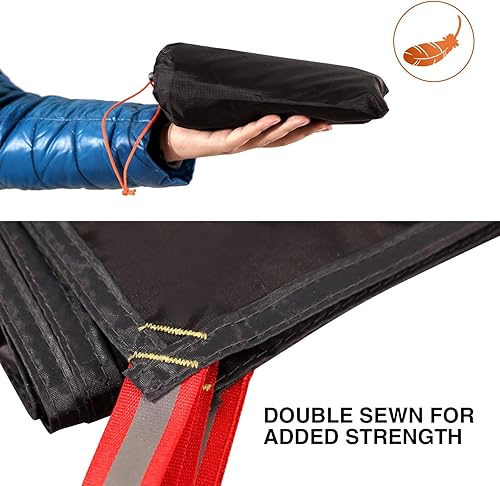 Miniatura 6 de REDCAMP Base ultraligera para tienda de campaña, lona impermeable PU 2000 para tienda de campaña con bolsa de transporte con cordón para acampar en