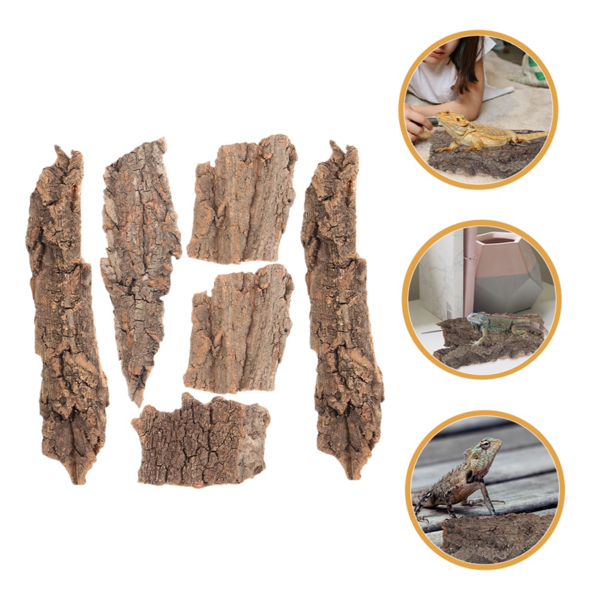 HANABASS 24piezas Decoración De Terrario para Reptiles De Corteza De Árbol Natural Plataforma De Sol para Reptiles Accesorio De Escalada para Acuarios y Terrarios Mediano