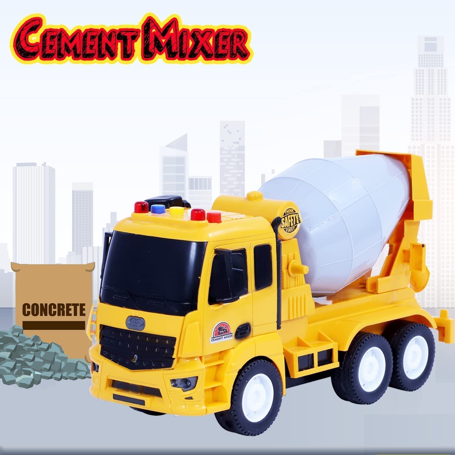 FRATELLI Big Size Exclusive Toys for Kids|Boys|Girls (Cement Mixer Toy for Kids, Pull and Push,Friction Power Toy Trucks for 3+ Years Old Boys and Girls, Light & Sound Truck) 4