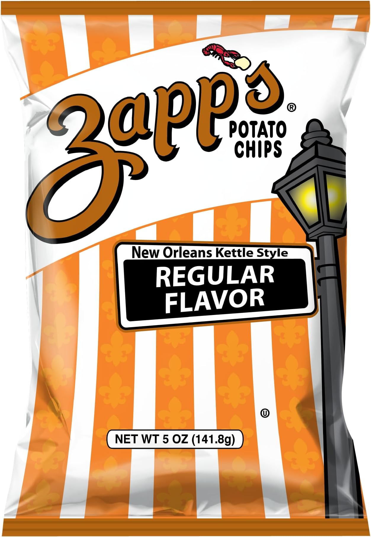 Zapp’s New Orleans Kettle-Style Potato Chips, Regular – Crunchy Chips with a Salty, Delicious Flavor, Great for Lunches or Snacking on the Go, 5 oz. Bag (Pack of 12)