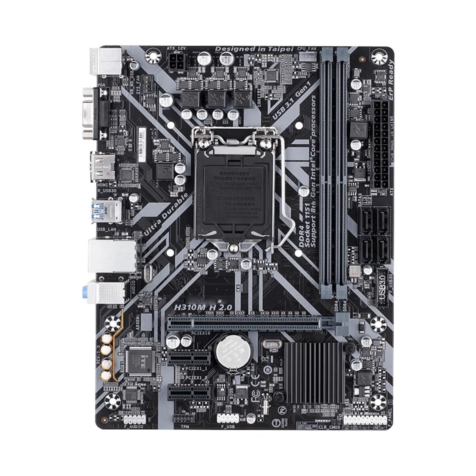 Placa Base La Placa Base Fit For Gigabyte Prime H310M H R2.0 es Compatible con, LGA-1151 DDR4 2666 MHz, SATA 6 Gbps