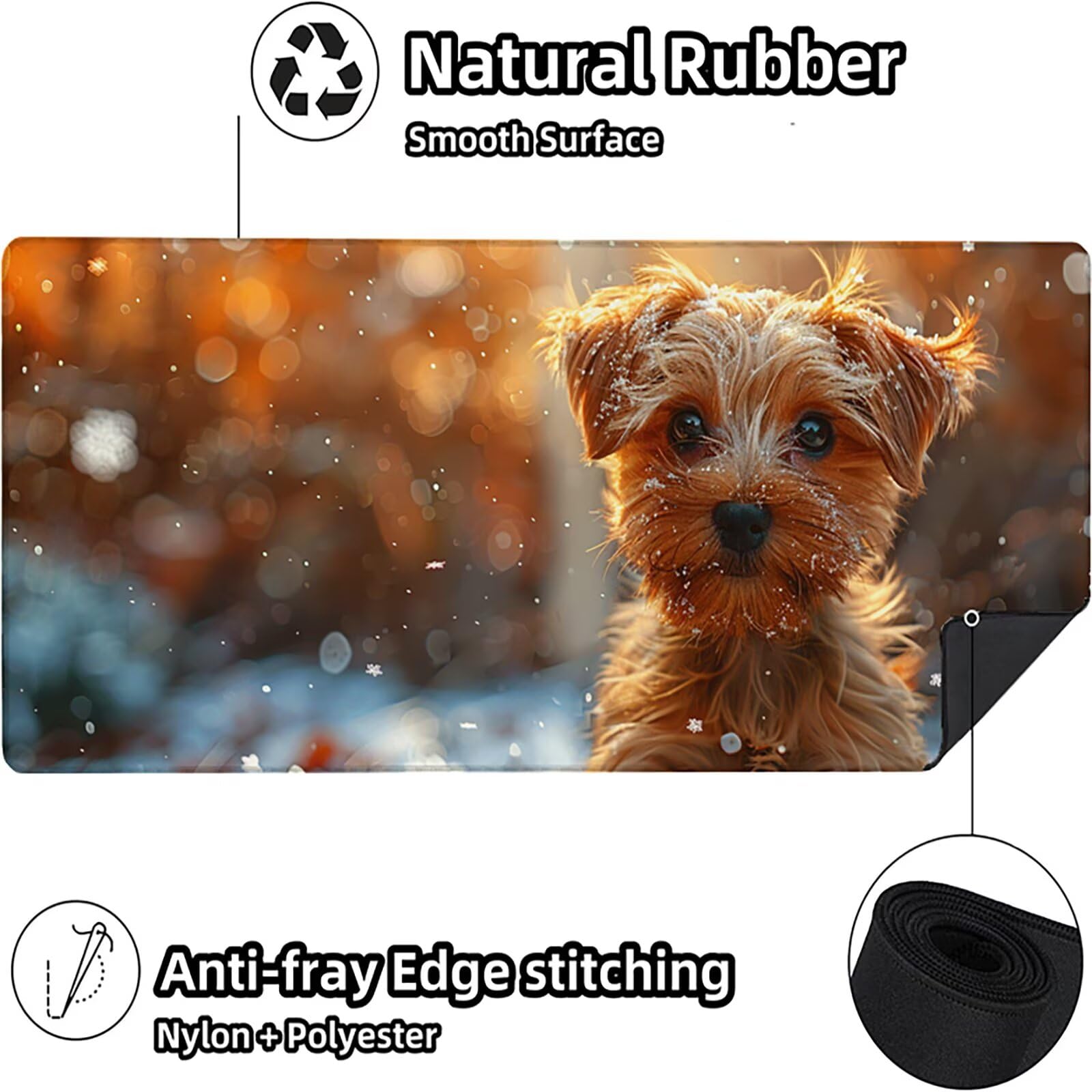 Perro Alfombrilla Ratón Gaming XXL 1500 x 800 mm, Alfombrilla Gaming Amarillo Mousepad con Base de Goma Antideslizante, Impermeable Desk Mat para Teclado y Raton, Accesorios Gaming, Regalos Q-1