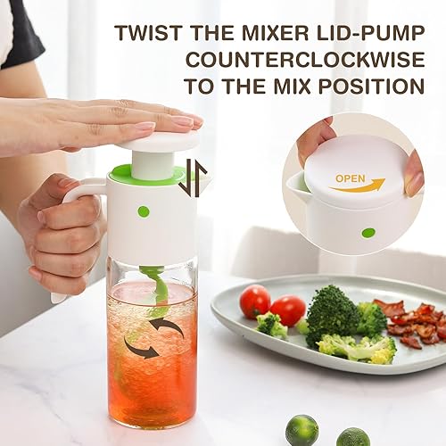 Miniatura 2 de Vucchini Botella mezcladora de aderezo para ensaladas, contenedor de aderezo de ensalada casero - Ketchup de almacenamiento de jugo de vidrio sin BPA