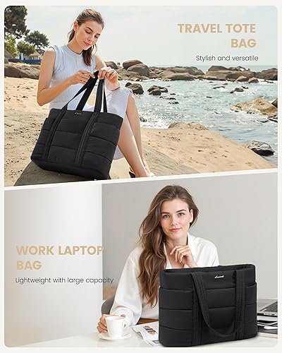 Miniatura 49 de LOVEVOOK Tote Bag for Women, Large Puffer Work Tote Laptop Bag, Lightweight Travel Tote Bag with Zipper Gifts for Women