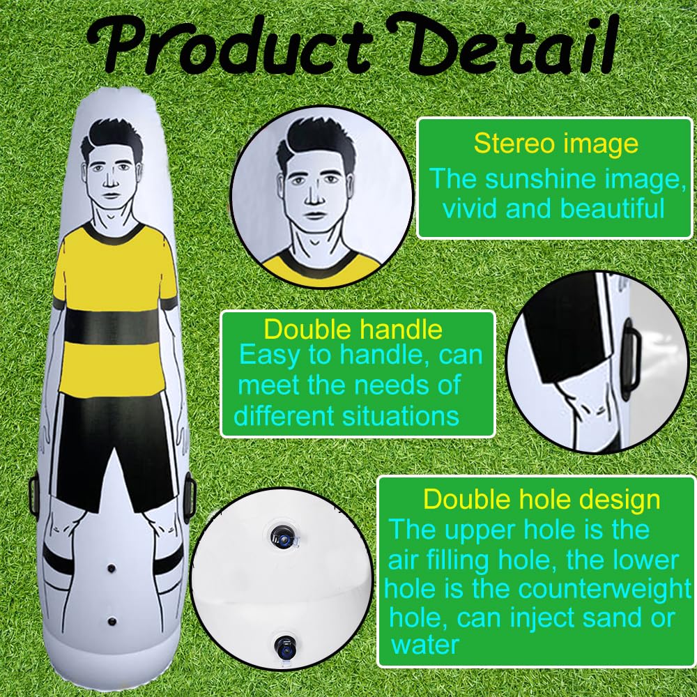 TNZMART Aufblasbarer Fußball-Attrappe, mit Pumpe, Gelb