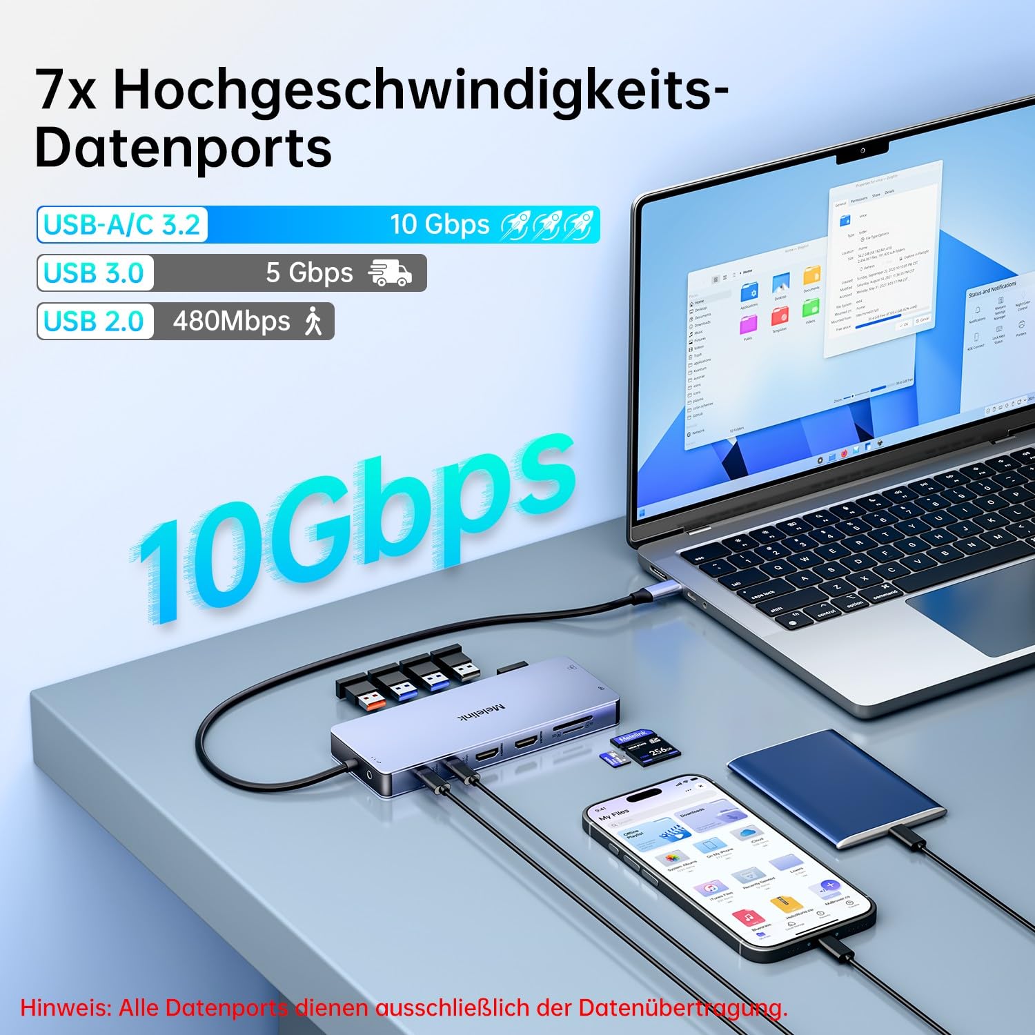 Docking Station USB C Triple Display, 15 in 1 Dockingstation Laptop 2 Monitore, USB C Hub Adapter mit Zwei HDMI 4K, DisplayPort 8K, USB-C/A 10Gbps, Ethernet, PD, SD/TF, Dock für MacBook/Dell/HP/Lenovo