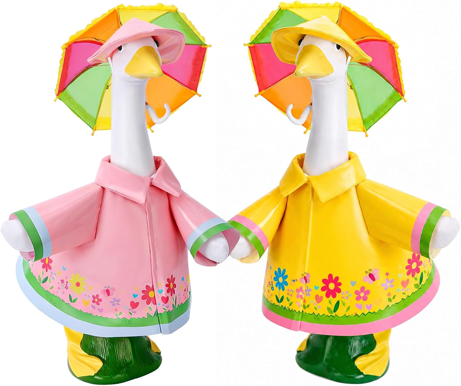 DECOHS 2 Set Raincoat Porch Goose Outfits, Summer Lawn Goose Statue Cloth