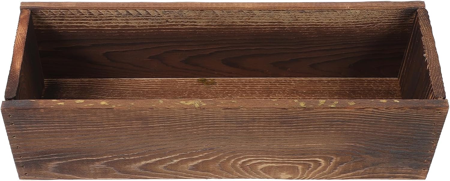Rustic Wood Flower Container Planter for Indoor Outdoor Balcony Gardening