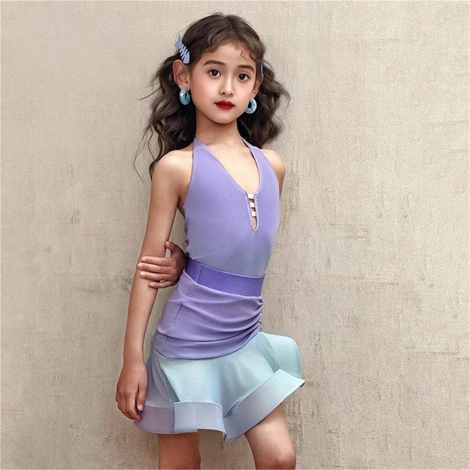 Reglamento de competición rendimiento traje entrenamiento baile latino for niñas Vestido Ropa adecuada para patinaje latino y artístico