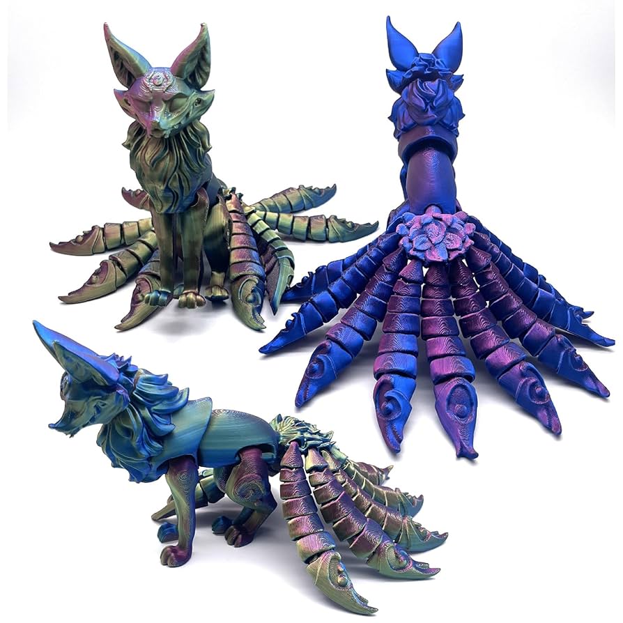 幻獣　九尾　アートドール　オリジナル DOLK×2D doll】LengLeng ‐ Petite fille renard argenté ver