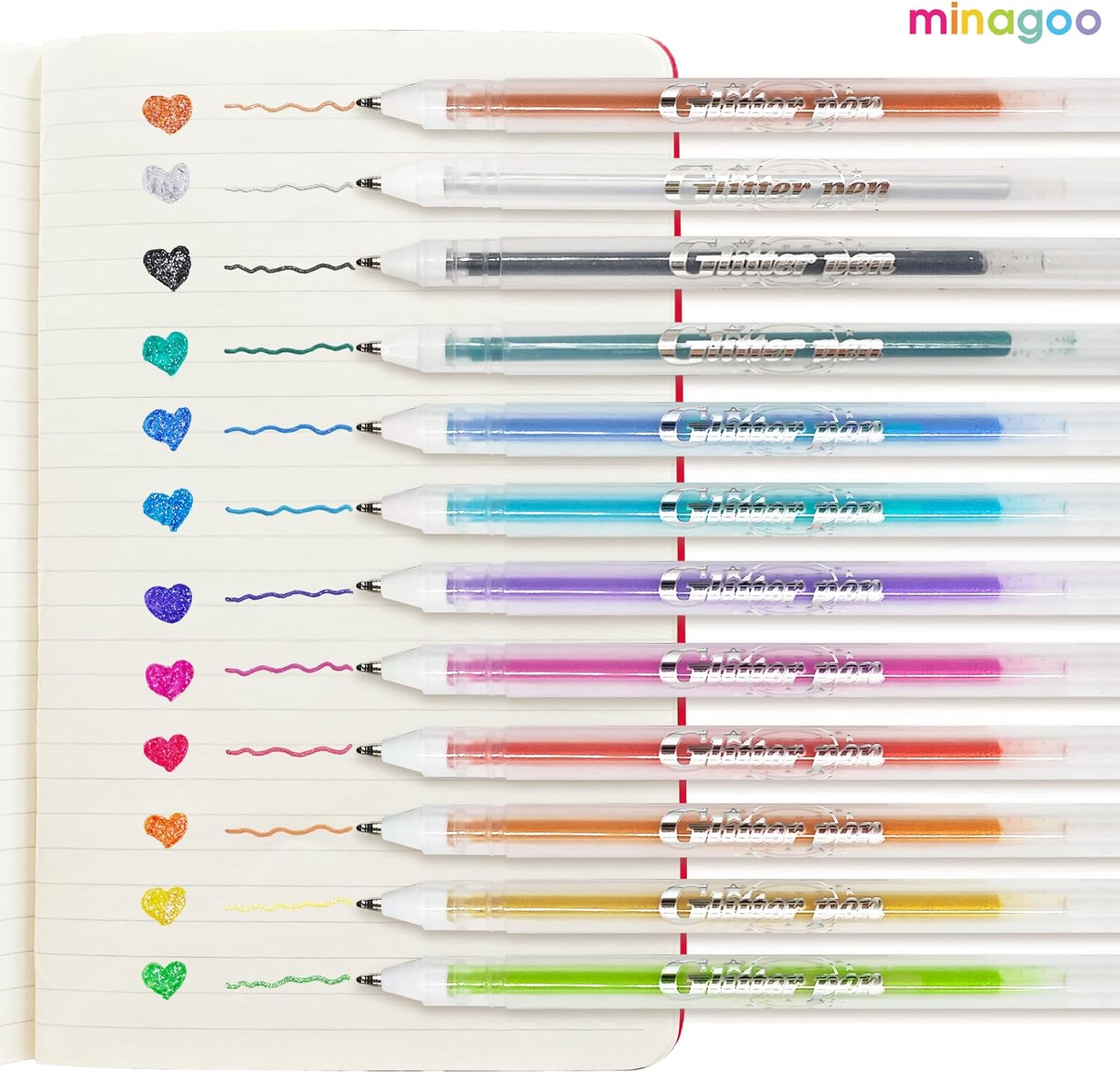 12 PCS x 12 sets Scented Glitter Color Gel Pen Smooth Writing Stationery Kit Cute Smell Good Fruit Flavors Coloring for Girls Kids Art Crafts School Stocking Stuffers (12 SETS Scented Glitter)