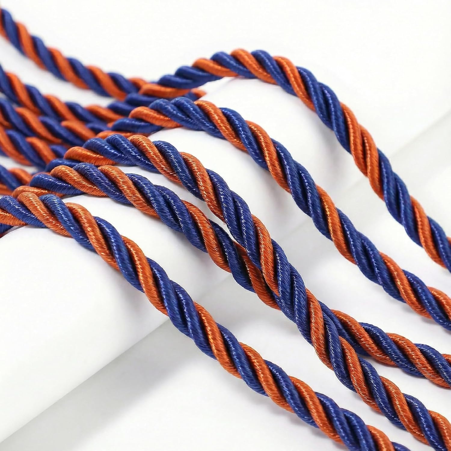 24 pcs Graduation Honor Cords 68" Grad Braided Honor Cord with Tassel Honor Rope Grad Cords Bulk for Graduation Students Bachelor Master Doctoral Gown Grad Decor (Royal Blue and Orange)