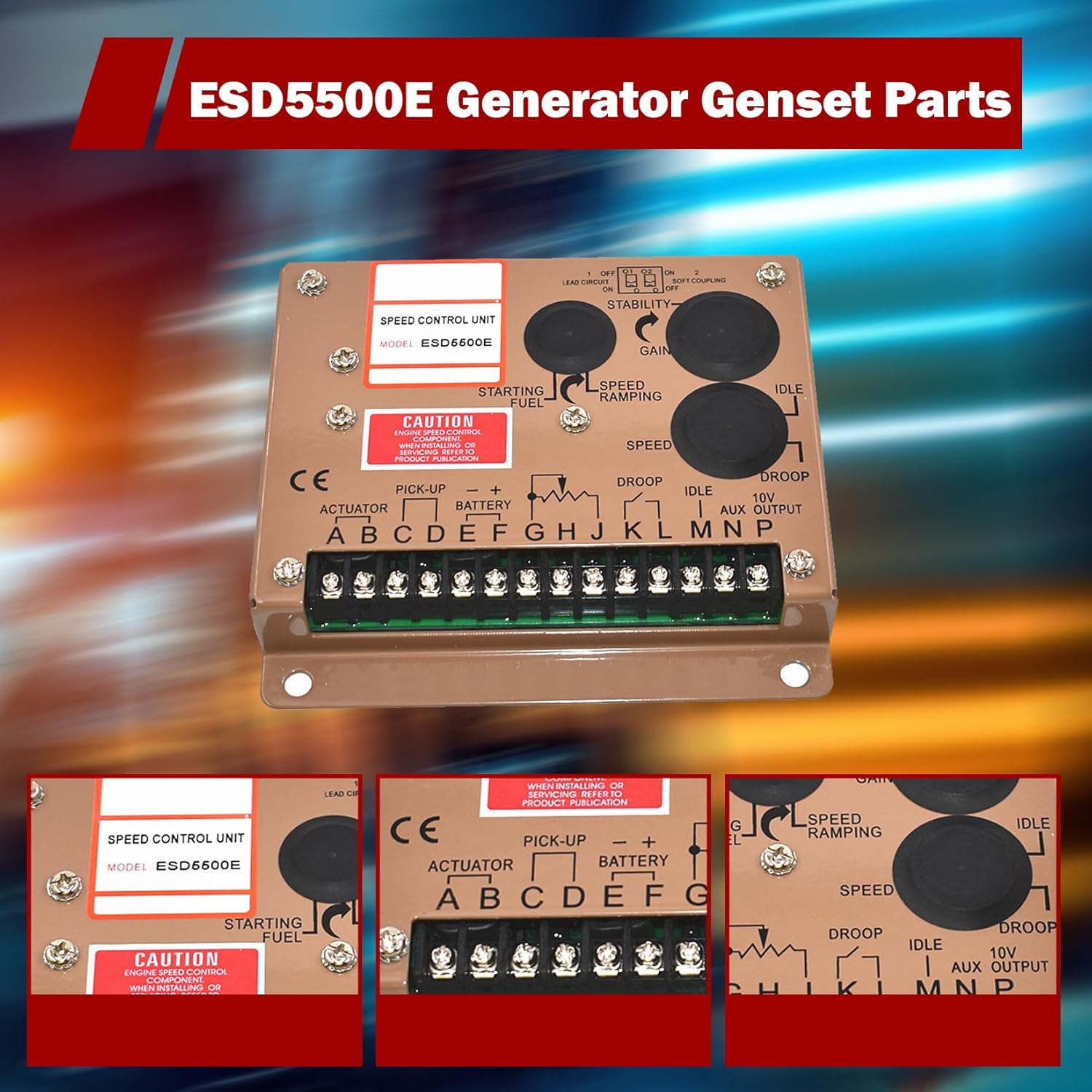 findmall ESD5500E 12V 24V Generator Control Panel Electronic Engine Speed Controller Governor Generator Genset Parts