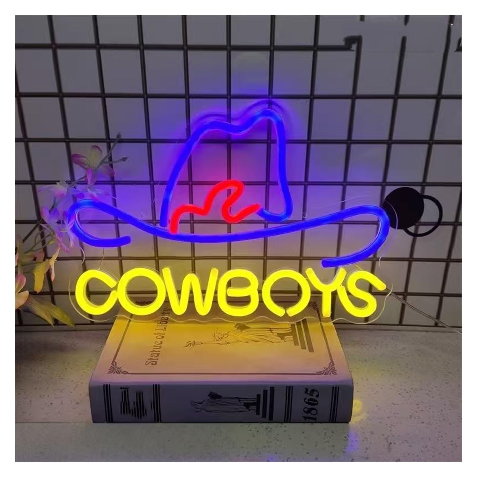 RONGCH Hanging Art Signs Cowboys Neon Light USB Dimmable Sign for Bedroom Livingroom Club Bar Man Cave Party Wall Decor 40x26cm