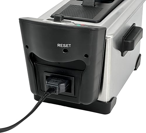 Miniatura 9 de Freidora eléctrica de inmersión de acero inoxidable de 2 L  2.1 Qt 1400 W - Cesta con gancho para goteo - Control preciso de temperatura - Tapa con