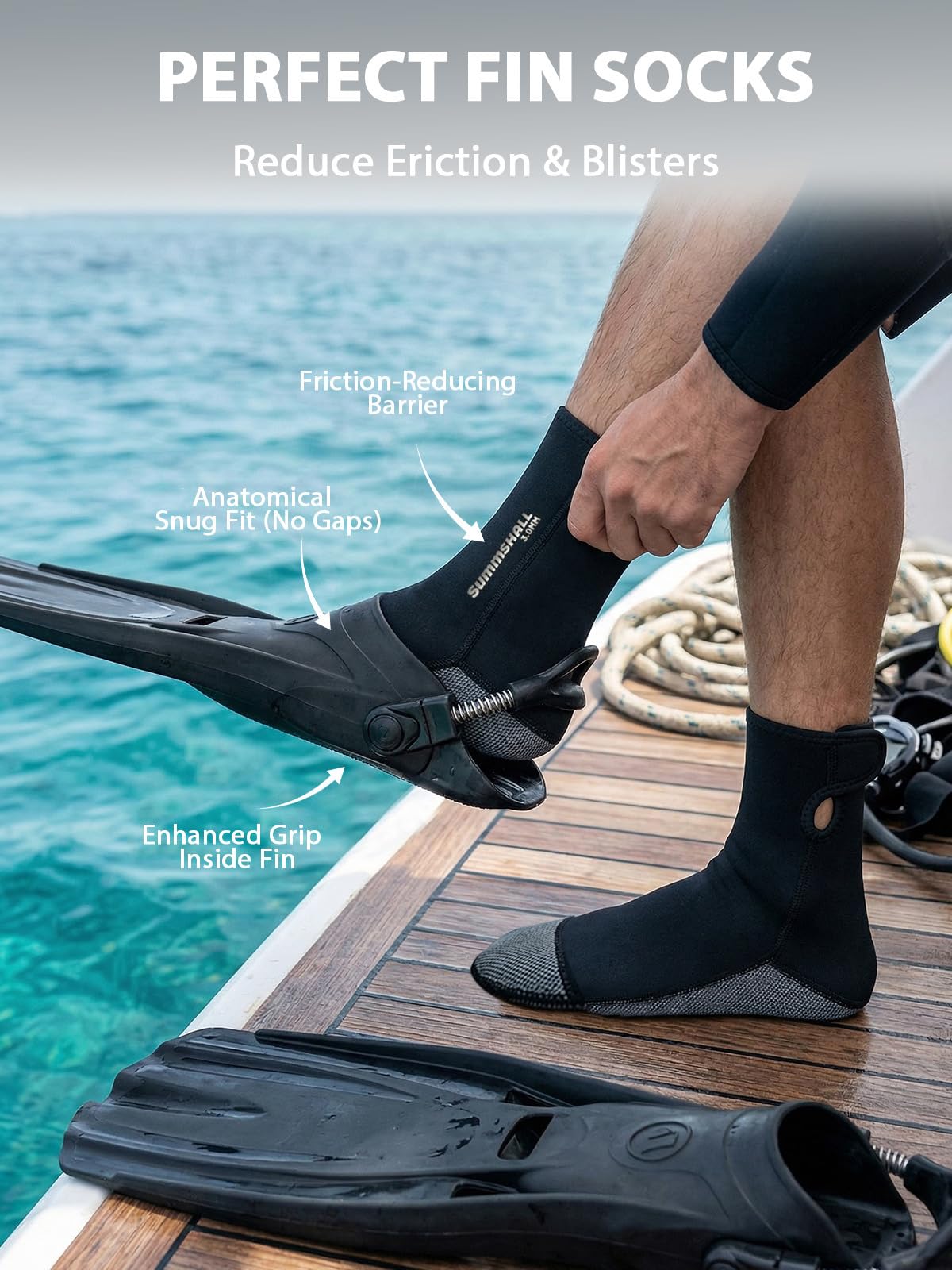 Kevlar Neoprensocken, schnitt- und durchstoßfeste Neopren Socken für Damen und Herren, 3 mm ultra-rutschfeste, strapazierfähige Wattsocken zum Schnorcheln, Speerfischen und Riffwandern