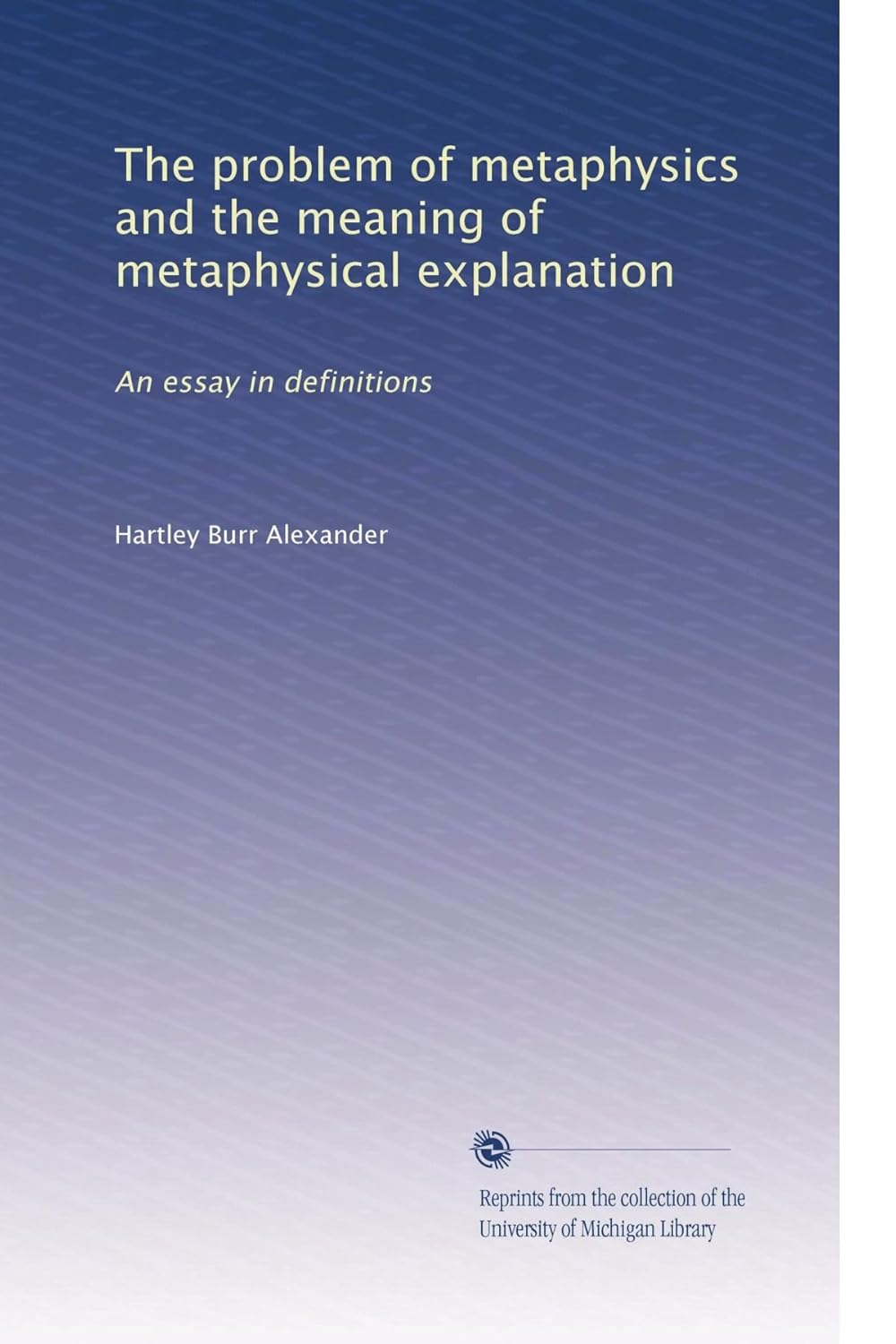 The problem of metaphysics and the meaning of metaphysical explanation