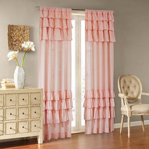 Pink Ruffle Curtains Amazon Com