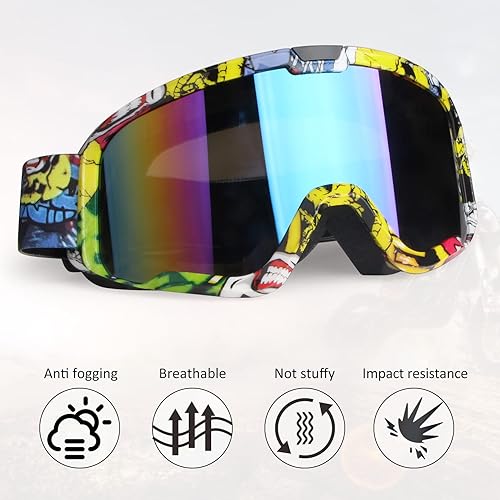 Miniatura 42 de Gafas de motocicleta para hombres y mujeres, gafas de motocross, de ATV, gafas para montar, gafas de deportes de potencia, gafas para todoterreno