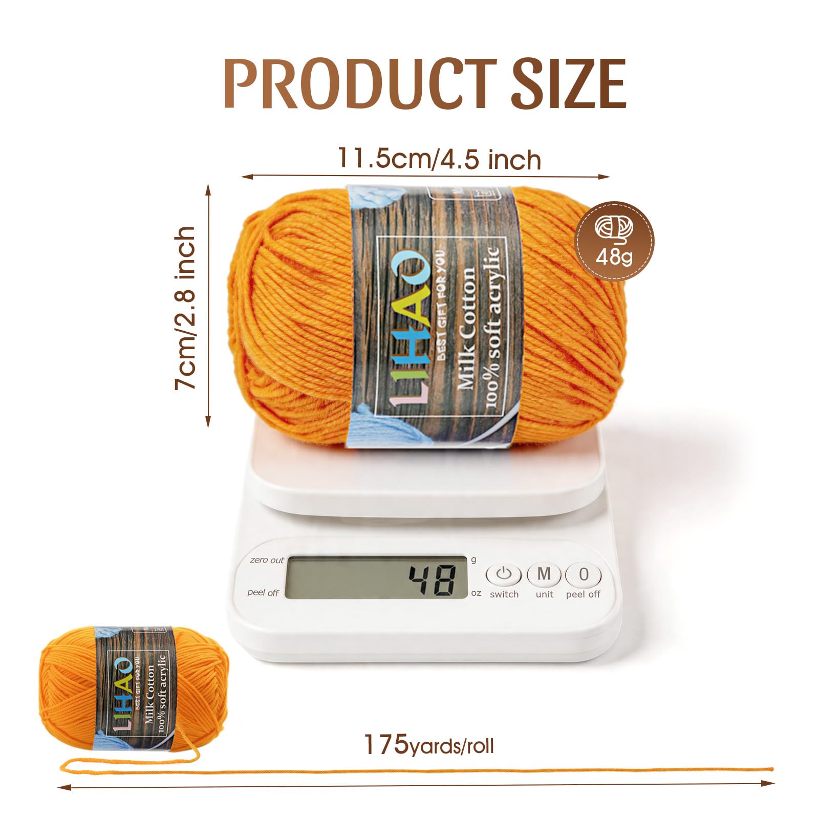 LIHAO 15 matasse di filato di cotone per uncinetto, lavori a maglia, kit all'uncinetto per principianti, con uncinetto e segnapunti (150 m per gomitolo)