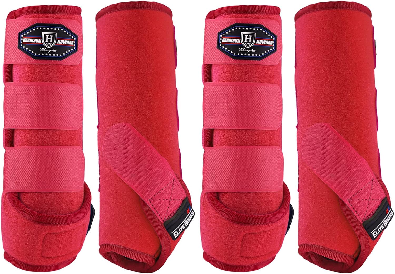 Harrison Howard Horse Sport Medicine Front Shock-Absorbing Boots All-Round Lower Limb Protection & Support Sport Boots Athletic Boots Perfect for Endurance Training and Performance Scarlet Red M