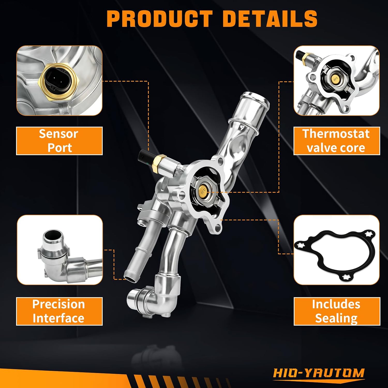 Aluminum Thermostat Housing Compatible with Jeep Wrangler 2018-2024 2.0L