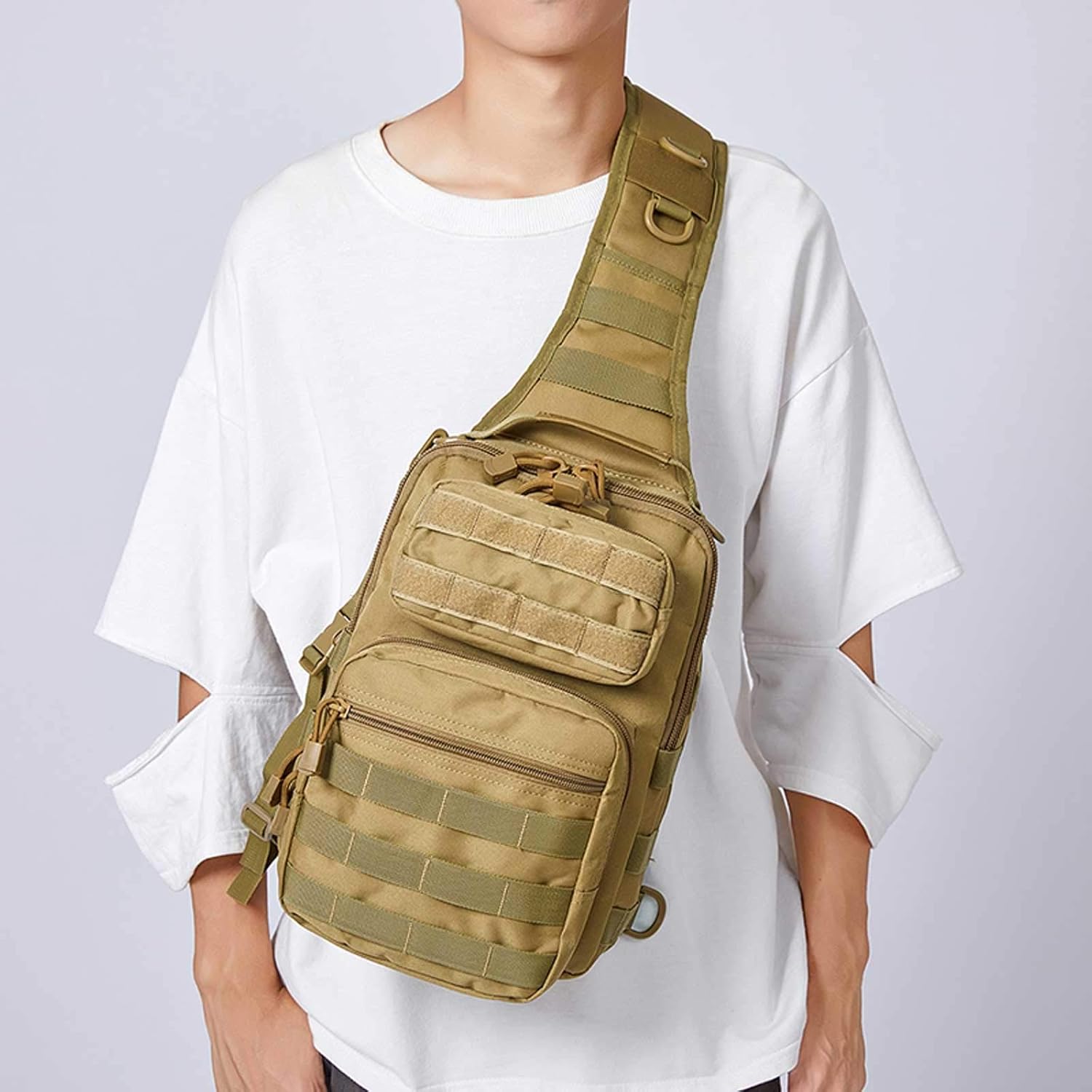 Tactical Backpack Sling, Military Molle Concealed Carry Shoulder Bag Pack for Travel Hiking Outdoor Sports(ACU)