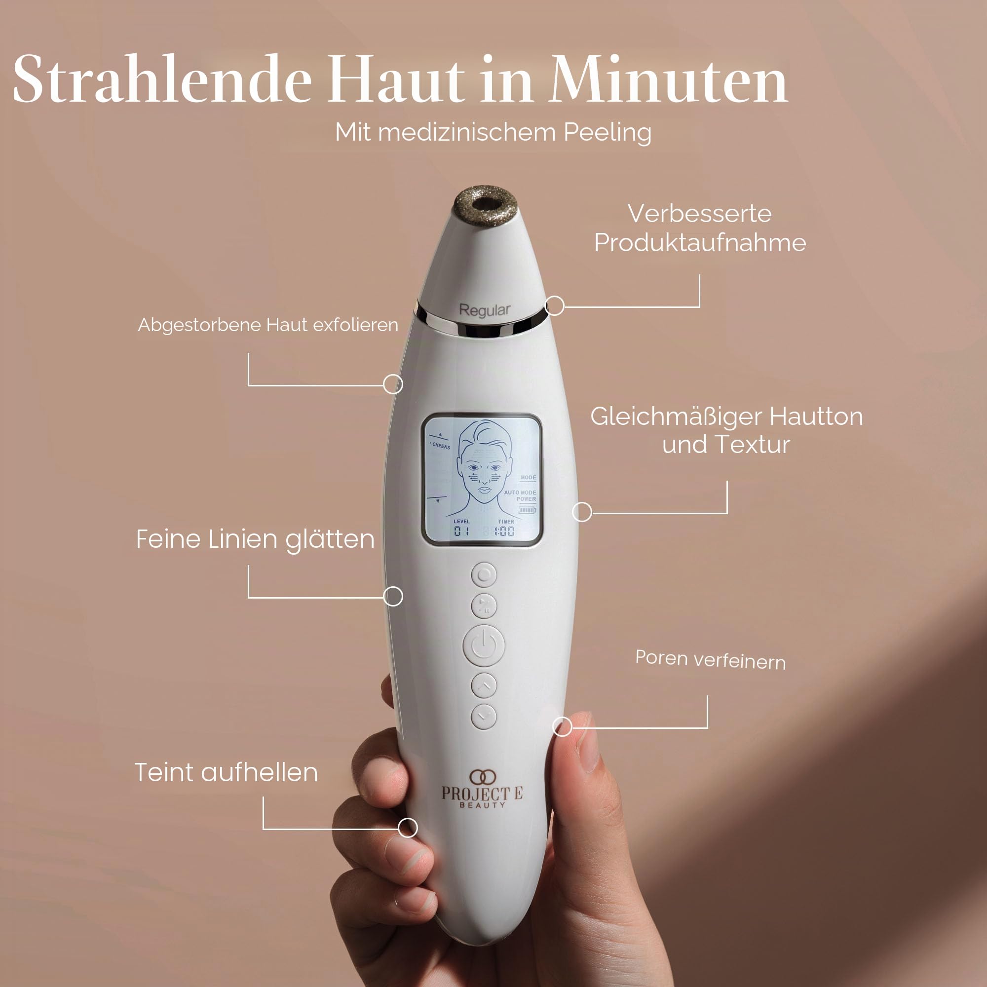 Reinvo Mikrodermabrasion Gesichtsstab m. Project E Beauty